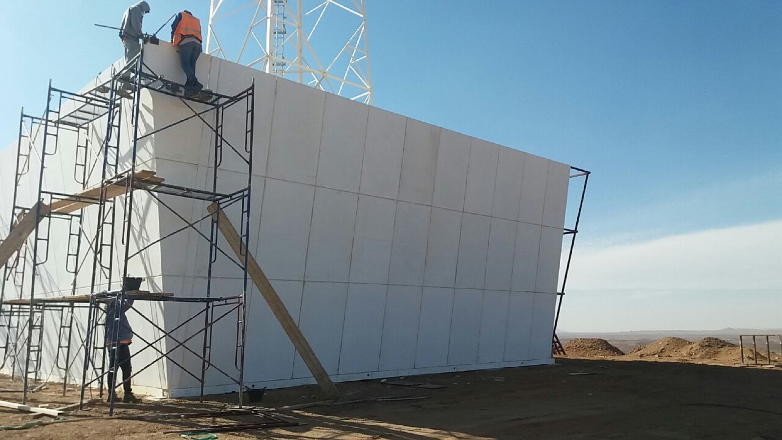 Technical team installing secure communications infrastructure